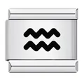Charm modulaire italien en acier inoxydable avec symbole du zodiaque Verseau - Verseau (ICK677)