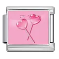 Maglia charm italiana con lecca-lecca a cuore per bracciali modulari in acciaio inossidabile - Stile Lecca-Lecca "Yum" (ICP-JCAA0065-1)