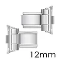 Connettori da 12mm in acciaio inossidabile argento per Xiaomi Band Pro e Redmi - Compatibile con Redmi 4/5/6 - Mi Band 8/9/10 Pro / 12mm / Argento