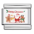 Maillon de charme italien Happy Christmas avec le Père Noël pour bracelet DIY - Style de Dessin Animé de Noël (ICP-YC168)