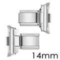 Connettori in acciaio inossidabile argento 14mm per Xiaomi Band Pro e Redmi Band - Compatibile con Redmi 4/5/6 - Mi Band 8/9/10 Pro / 14mm / Argento