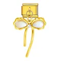 Charm italiano dorado con elegante colgante de lazo de opalo para pulseras modulares - Estilo de Lazo con Aspecto de Ópalo Dorado (ICG529-5)
