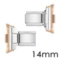 Connettore 14mm in acciaio per Xiaomi Band Pro, accessorio modulare DIY italiano - Compatibile con Redmi 4/5/6 - Mi Band 8/9/10 Pro / 14mm / Oro rosa
