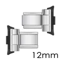 Connettore adattatore per cinturino in acciaio inossidabile da 12 mm per accessori fai-da-te - Compatibile con Redmi 4/5/6 - Mi Band 8/9/10 Pro / 12mm / Nero