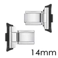 Connettore adattatore in acciaio inossidabile da 14mm per Xiaomi Pro e Redmi bands - Compatibile con Redmi 4/5/6 - Mi Band 8/9/10 Pro / 14mm / Nero