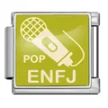 Square stainless steel modular bracelet charm featuring ENFJ MBTI personality design - ENFJ Protagonist (JFAA0016-1) / Silver