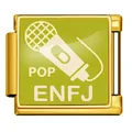 Stainless steel MBTI ENFJ charm link with green microphone design for DIY bracelets - ENFJ Protagonist (JFAA0016-2) / Gold