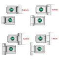 Stainless steel Italian charm links with green zircon dimensions: 7.5mm to 14mm - Emerald Green Zirconia (Pair)