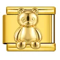 Goldener Edelstahl 3D-Bären-Charm-Link für DIY modulares italienisches Armband-Set - Spiegel-3D-Bär (ICJ3642)