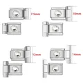 Stainless steel Italian charm bracelet modules with CZ stones in four sizes: 7.5-14mm - 7.5mm / White Zirconia (Pair)