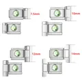 Stainless steel Italian charm bracelet link with light green zircon stones in 4 size options - 7.5mm / Green Zirconia (Pair)