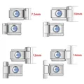 Stainless steel Italian charm bracelet link with blue zircon sizes 7.5mm to 14mm - 7.5mm / Blue Zirconia (Pair)