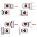 Stainless steel Italian charm bracelet links with red zircon in 7.5mm to 14mm sizes - Red Zirconia (Pair)