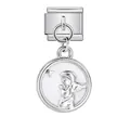 Italienisches Modul-Armband-Glied aus Edelstahl mit betendem Engel-Anhänger - Weißer Engel Stern (ICG743-2)
