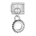 Premium Edelstahl Italienisches Modul-Armbandglied mit einem Zahnrad-Anhänger - Industriegetriebe (ICG744-1)