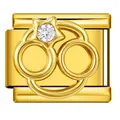 Goldener Sternzeichen Krebs Italienischer Charm mit Kristall für DIY Modularmband. - Krebs (ICJ3630-2-6)