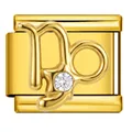 Goldener Steinbock Sternzeichen Italienischer Modul-Charm für DIY Edelstahlarmbänder. - Steinbock (ICJ3630-2-12)