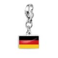 Edelstahl-Karabinerverschluss-Anhänger mit glänzendem Flaggenmotiv aus Deutschland - Deutschland Flagge Anhänger (RS-TPG573-1-DE) / 7x10mm