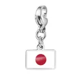 Edelstahlanhänger mit Karabinerverschluss und Japan-Flagge für DIY-Schmuckherstellung - Japan Flagge Anhänger (RS-TPG573-1-JP) / 7x10mm