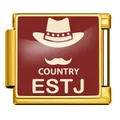 Gold-plated stainless steel Italian charm link featuring cowboy hat and ESTJ personality - ESTJ Executive (JFAA0022-1) / Silver