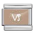 Maillon de bracelet italien en acier inoxydable avec signe Capricorne et couronne - Capricorne / Base Argentée