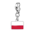 Silberner Edelstahl Karabinerverschluss Anhänger mit Polen Flagge für DIY Schmuckgestaltung - Polen Flagge Anhänger (RS-TPG573-1-PL) / 7x10mm