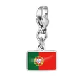Hochwertiger Anhänger aus Edelstahl mit Portugal-Flagge und Karabiner für DIY-Schmuck - Portugal Flagge Anhänger (RS-TPG573-1-PT) / 7x10mm