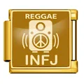 Gold stainless steel INFJ MBTI modular charm link for DIY Italian bracelets - INFJ Advocate (JFAA0024-1) / Silver
