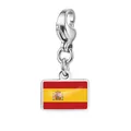 Hochwertiger Edelstahl-Karabinerverschluss-Anhänger mit der Nationalflagge von Spanien - Spanien Flagge Anhänger (RS-TPG573-1-SP) / 7x10mm