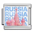 Stainless steel Italian modular charm with pink Russia landmark architecture design - Russia (ICP-JCAA0080-1)