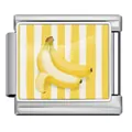 Italiaanse bedel van roestvrij staal met een uniek handgetekend bananenpatroon erop - Bananenstijl (JCAA0091-1) / Zilver