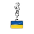 Haltbarer Edelstahl-Anhänger mit Ukraine-Flagge und Karabiner für Modularmbänder - Ukraine Flagge Anhänger (RS-TPG573-1-UA) / 7x10mm