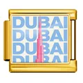 Italian modular link charm with pink Burj Khalifa and Dubai text - Dubai (ICP-JCAA0082-2)