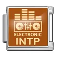 Customizable stainless steel MBTI INTP personality charm for DIY Italian modular bracelets - INTP Logician (JFAA0027-1) / Silver