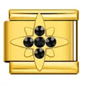 Gold-plated stainless steel Italian charm link with black crystal star design for DIY - Golden Black Rhinestone Star (ICJ3231-2) / 1 Piece