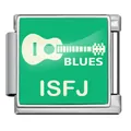 Green ISFJ MBTI personality charm for stainless steel DIY modular link bracelet with guitar - ISFJ Defender (JFAA0028-1) / Silver