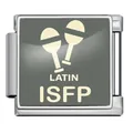 Stainless steel square Italian charm with ISFP personality print and maracas design - ISFP Adventurer (JFAA0029-1) / Silver