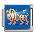 Maillon de bracelet italien Lion de Juda en acier inoxydable pour charms modulaires - 犹大之狮Judah(ICP-JFAA0103-1) / Argent