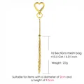 Gouden hartvormige mesh lippenstifthouder sleutelhanger met 13,5 cm lengte en 20g - Gold Heart Clasp Style (YSK007-2)