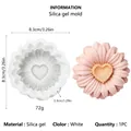 Gänseblümchen Silikonform mit Herzmitte, 8,3 cm weiße Form für DIY-Bastelarbeiten. - Blume