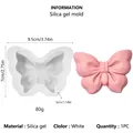 Vue détaillée du moule en silicone papillon avec dimensions pour l'artisanat - Nœud Papillon 1