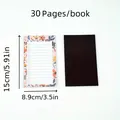 Bloc-notes magnétique à liste de tâches avec motif floral, 30 feuilles, 15x8,9 cm - 30 pages / Fleur Rose Clair