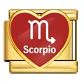 Goldener Edelstahl Skorpion Herz Charm Link für DIY Italienische modulare Armbänder - Skorpion (JHAA0012-2)