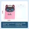 A5 cat-shaped pink PVC clipboard with product specifications and dimensions detail - Regular Fit / Gray (Thank You)