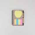 Mini A6 spiral notebook featuring yellow apple-shaped sticky notes and a matching pen - Apple Style