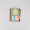 Minimalist A6 spiral notebook featuring house-shaped sticky notes and kraft paper pen set - Gingerbread House Style