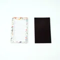 Floral magnetic fridge notepad with to-do list layout and magnetic back - Light Yellow
