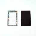 Floral magnetic fridge notepad with to-do list checklist and full magnetic back - Dark Green