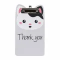 Süßes Cartoon-Katzen-Klemmbrett A5 in Grau mit Thank-You-Aufdruck für das Heimbüro - Grau Thankyou (Magnetisch) / A5 / Grau