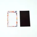 Floral pattern magnetic fridge notepad with checklist for daily grocery and task lists - Light Pink